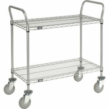 Global Equipment Nexel    Utility Cart, 2 Shelf, Nexelate   , 60"L x 24"W x 42"H, Pneumatic Casters 2460N2EP